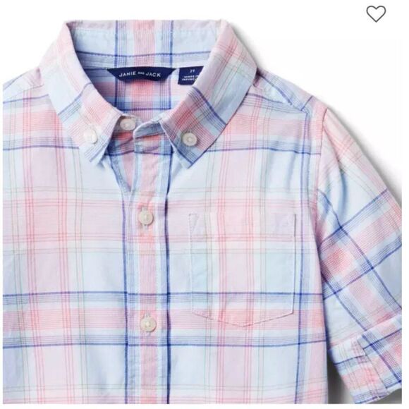 Janie and Jack 100048902 The Madras Plaid Shirt NWT size 6-12 months - Picture 4 of 8